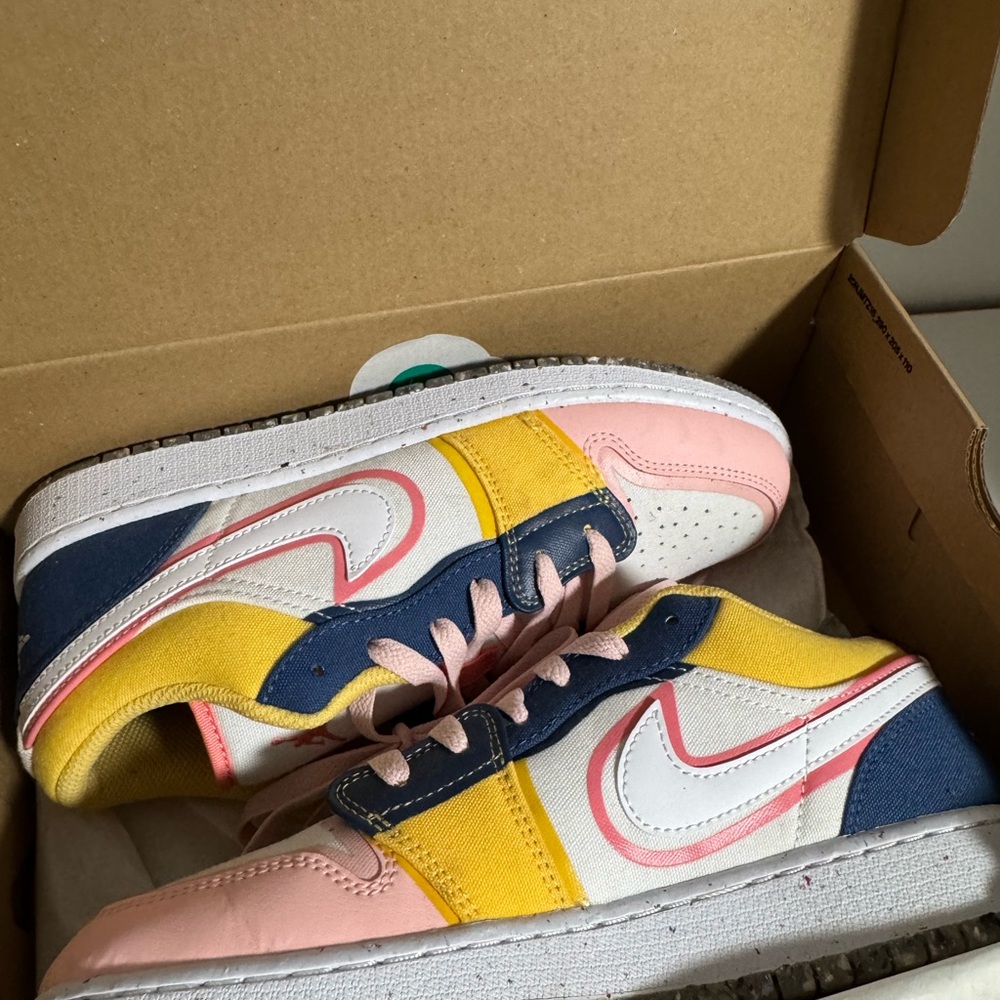 Nike Pink and Yellow Retro-Inspired Sneakers